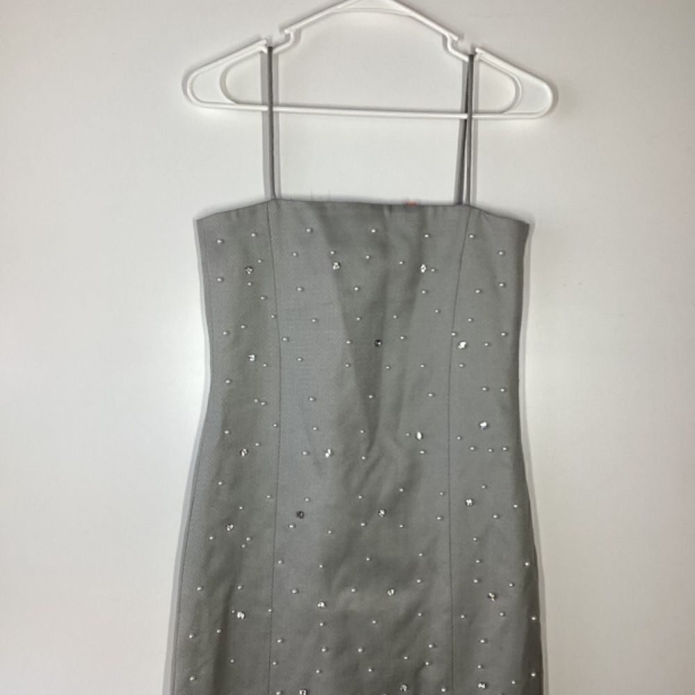 Stine Goya Aly Gray Beaded‎  Rhinestone Strap Midi Dress In Crystal Clusters XXS - Picture 5 of 15